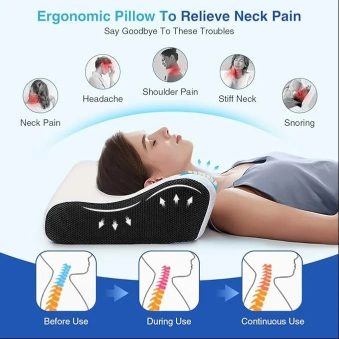 Memory Foam Anti Snoring Pillow - Material: Polyester