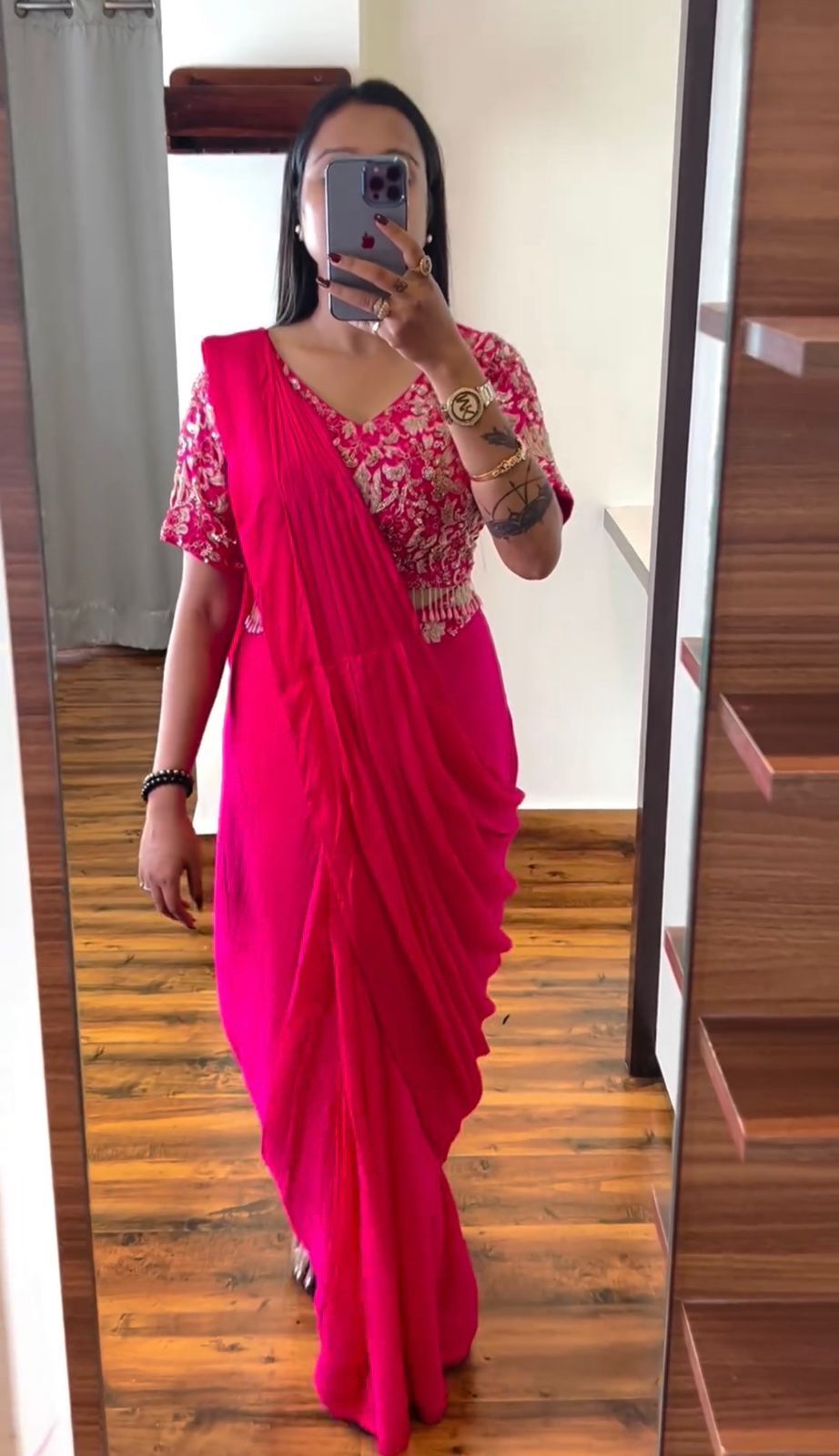 Embroidery Work Saree - Color: Varied