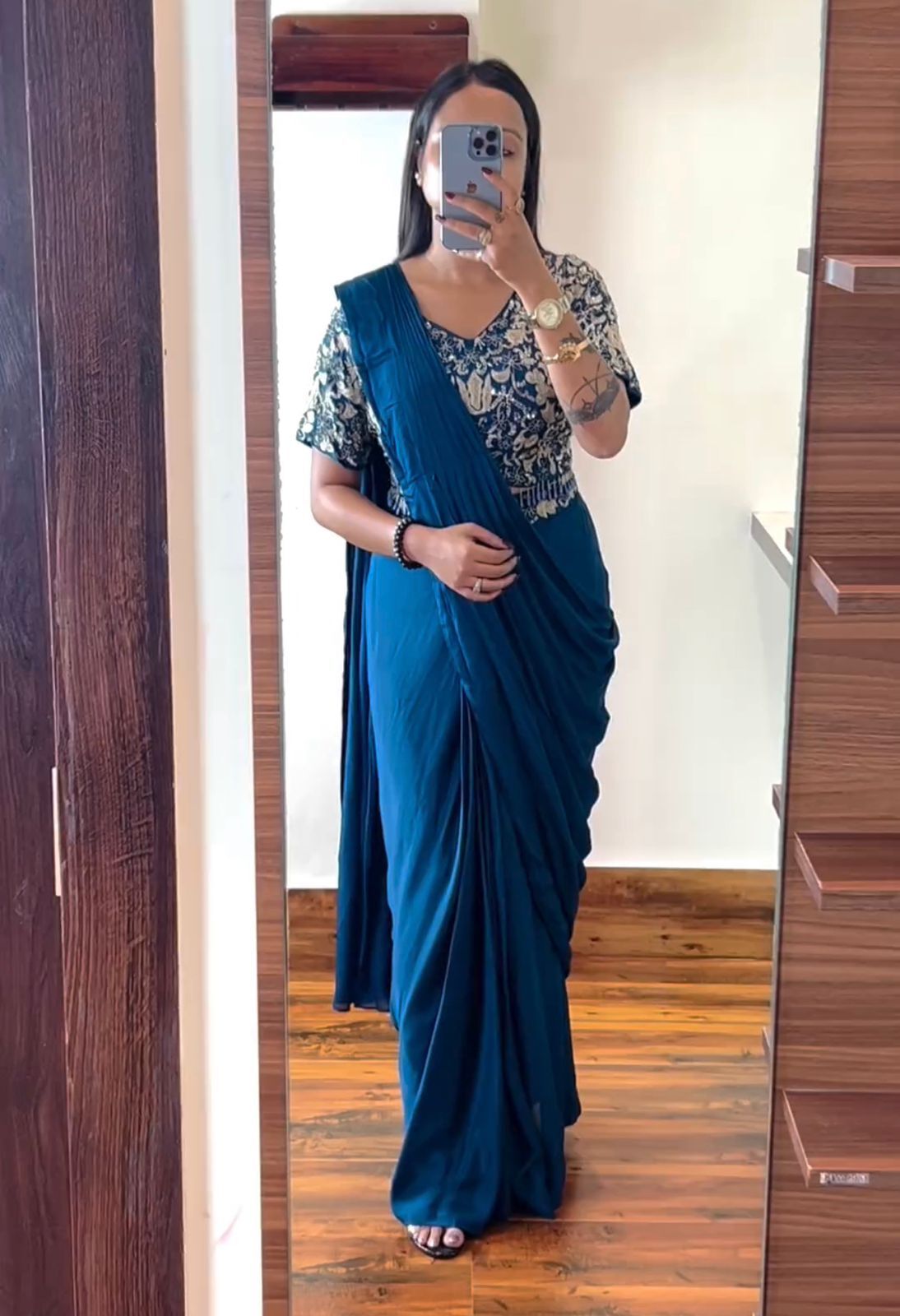 Embroidery Work Saree - Color: Varied
