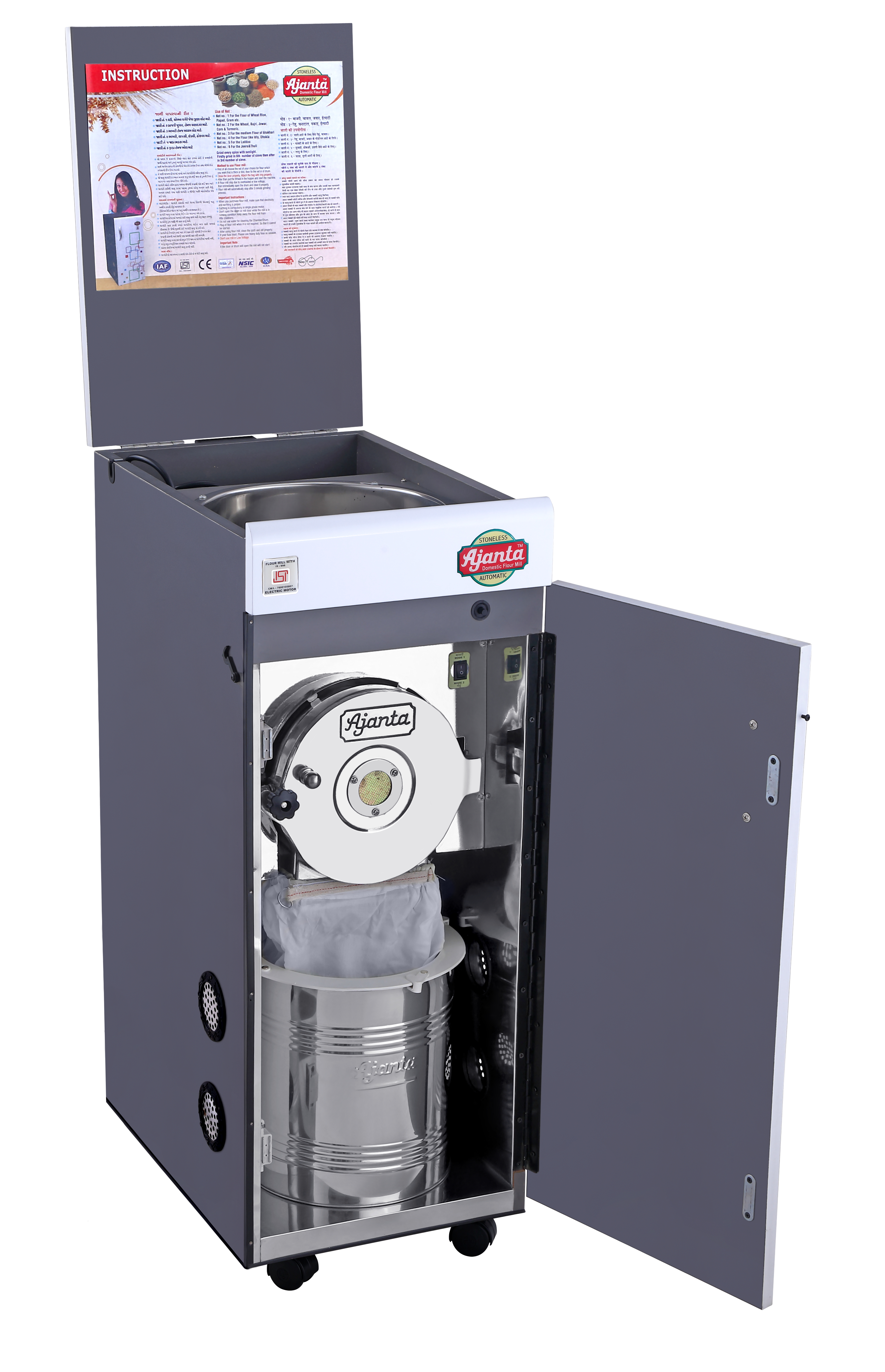 Domestic Flour Mill Machine - Stainless Steel 10 Kg/hr 220 Volt Automatic | Compact Structure High Efficiency Low Noise Lower Energy Consumption