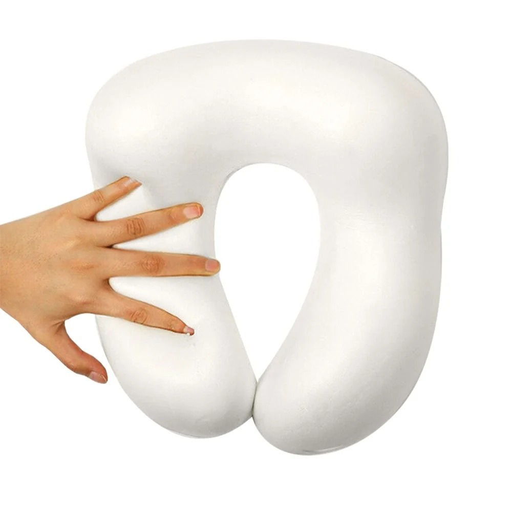 U Shaped Neck Pillow Memory Foam - Foam Filling, Round Shape | Ergonomic Design, Removable Cover, Compact & Lightweight For Travel