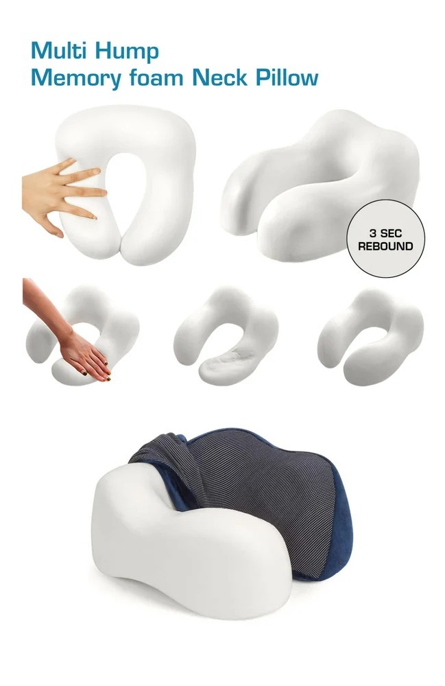 U Shaped Neck Pillow Memory Foam - Foam Filling, Round Shape | Ergonomic Design, Removable Cover, Compact & Lightweight For Travel