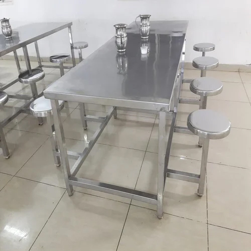Stainless Steel Canteen Table Set - Artwork: Machine Made