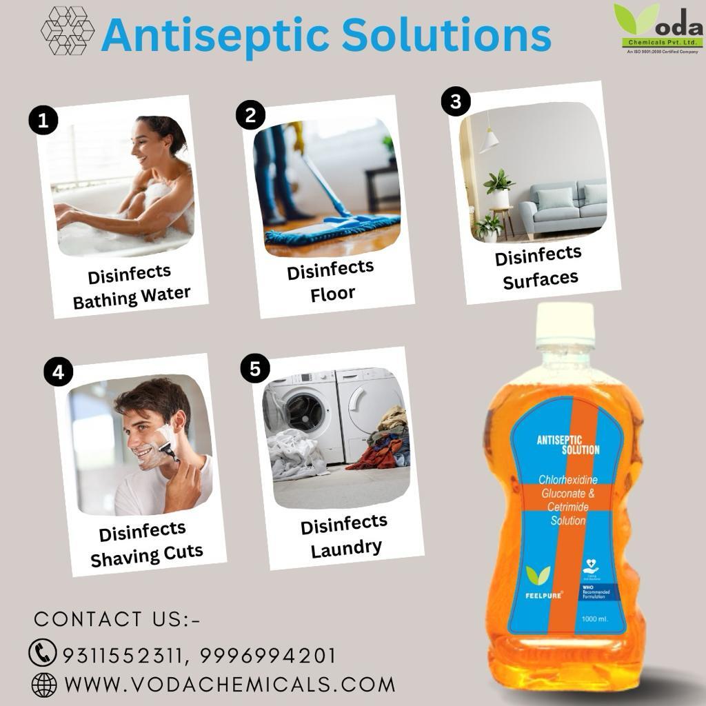Feelpure Antiseptic Liquid - Chlorhexidine Gluconate 1.5%, Cetrimide 3%, Ethyl Alcohol 5% | Multipurpose Germicidal Wound Wash, Ideal For Cuts, Scratches, And Household Disinfectant, Pleasant Citrus Fresh Smell