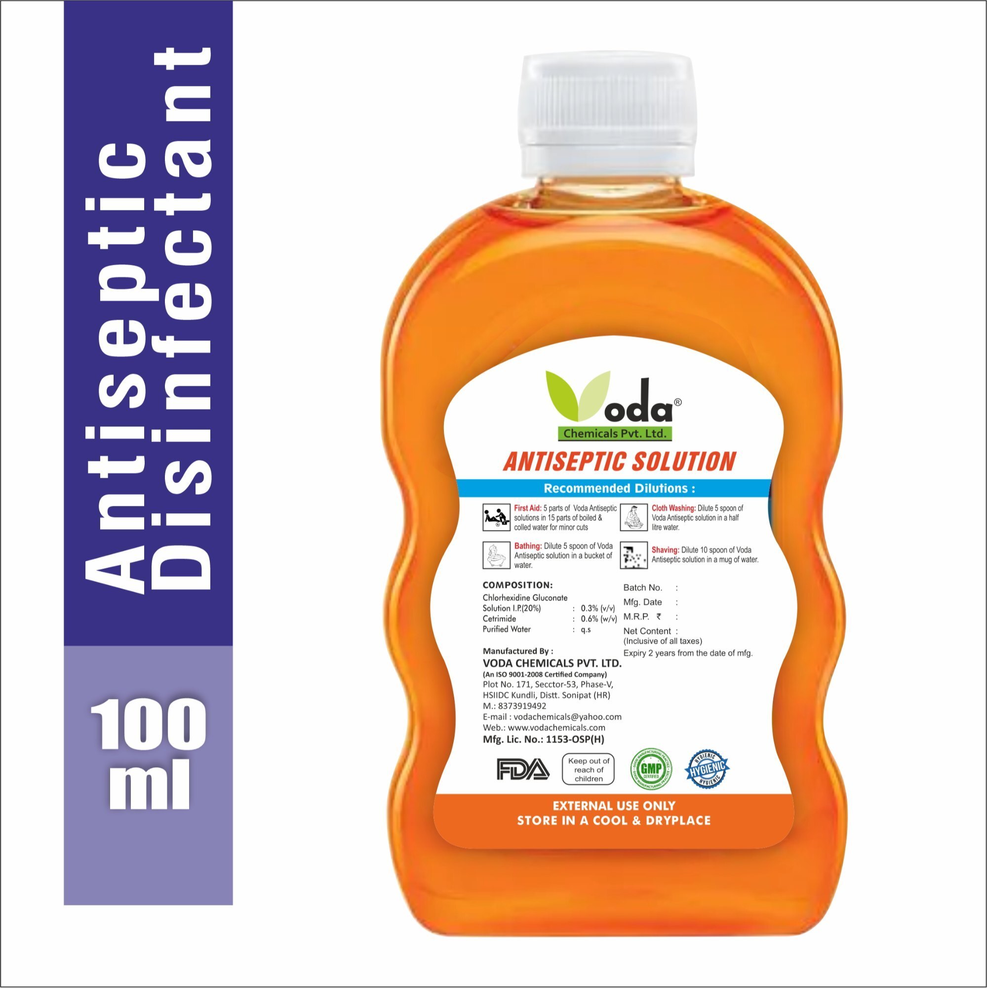 Feelpure Antiseptic Liquid - Chlorhexidine Gluconate 1.5%, Cetrimide 3%, Ethyl Alcohol 5% | Multipurpose Germicidal Wound Wash, Ideal For Cuts, Scratches, And Household Disinfectant, Pleasant Citrus Fresh Smell