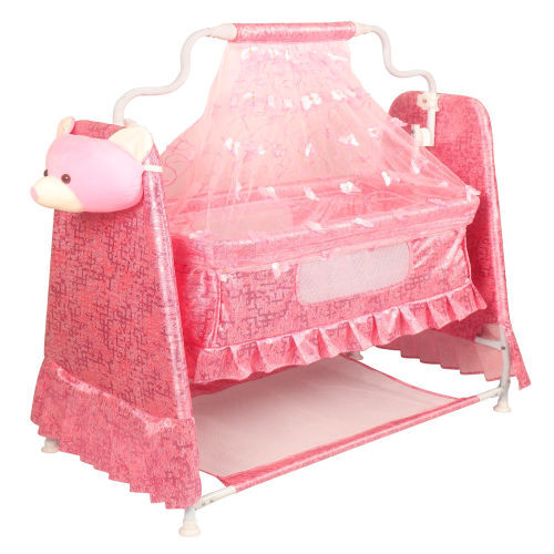 Fancy Baby Cradle - Solid Wood Structure, Elegant Design , Cozy Padding For A Soothing Sleep Experience