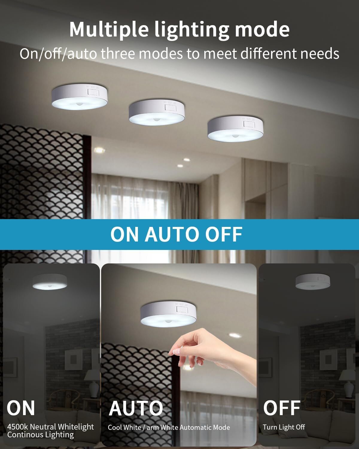 Body Induction Lamp - Metal 30x30x5 Cm | Usb Rechargeable, Motion Sensor, Warm Golden Light, Easy Installation With Magnetic Base