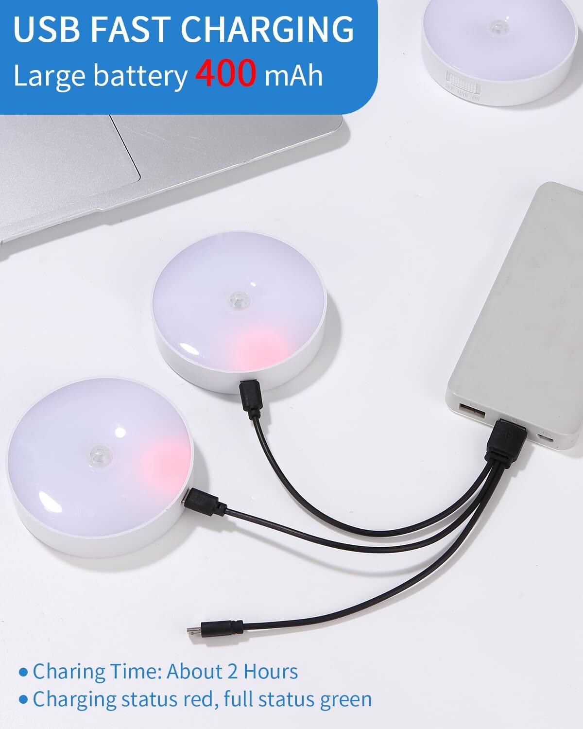 Body Induction Lamp - Metal 30x30x5 Cm | Usb Rechargeable, Motion Sensor, Warm Golden Light, Easy Installation With Magnetic Base