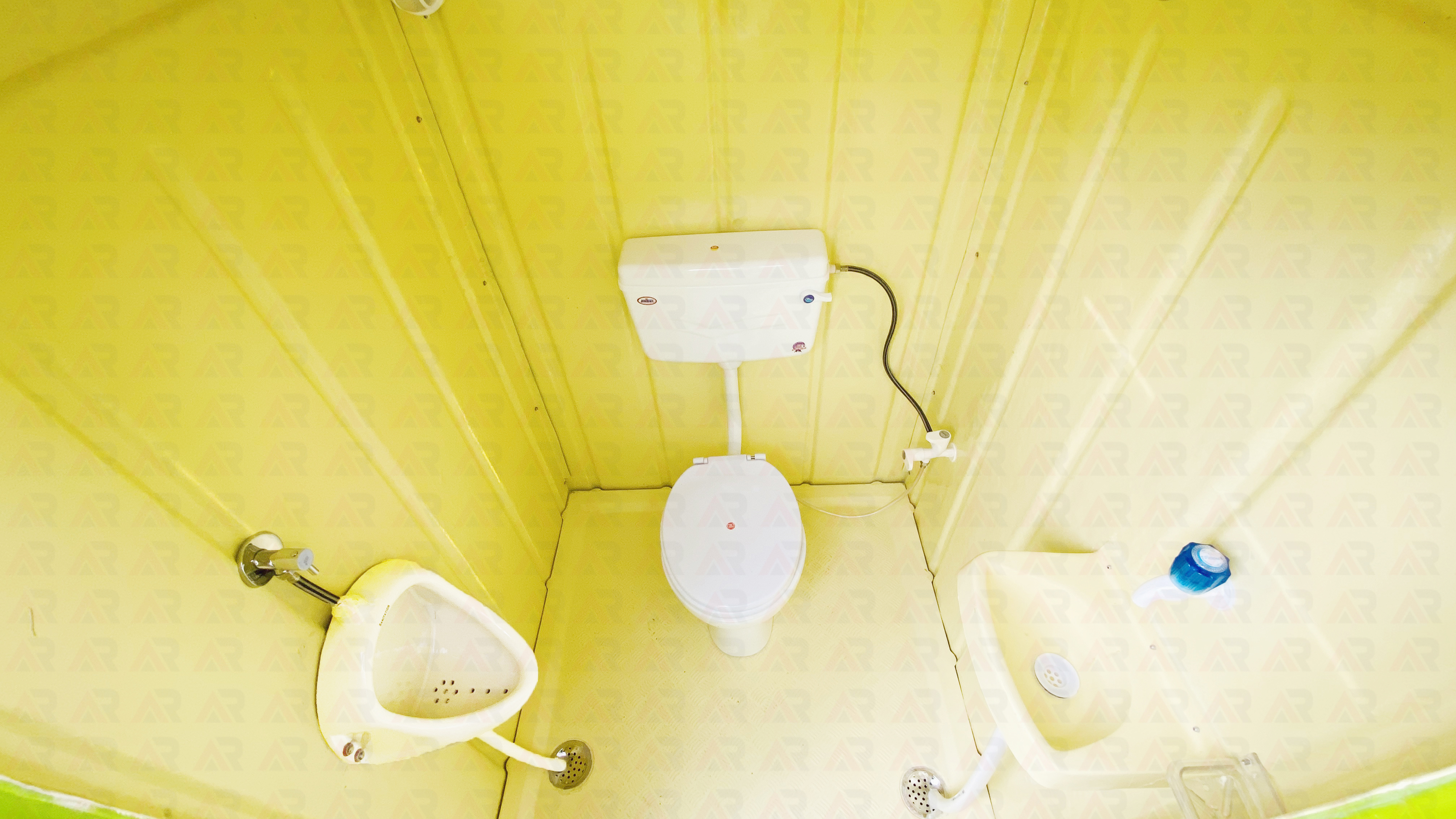 Frp Western With Urinal And Washbasin Portable Toilet - Color: Off White