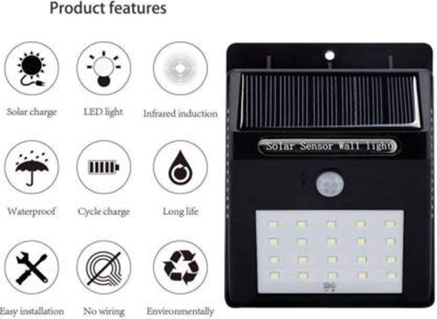 20 Led Solar Power Motion Sensor Light - 23x16.4x7.5 Inches | Waterproof & Durable Outdoor Security Spotlight For Garden, Patio, Yard, Driveway