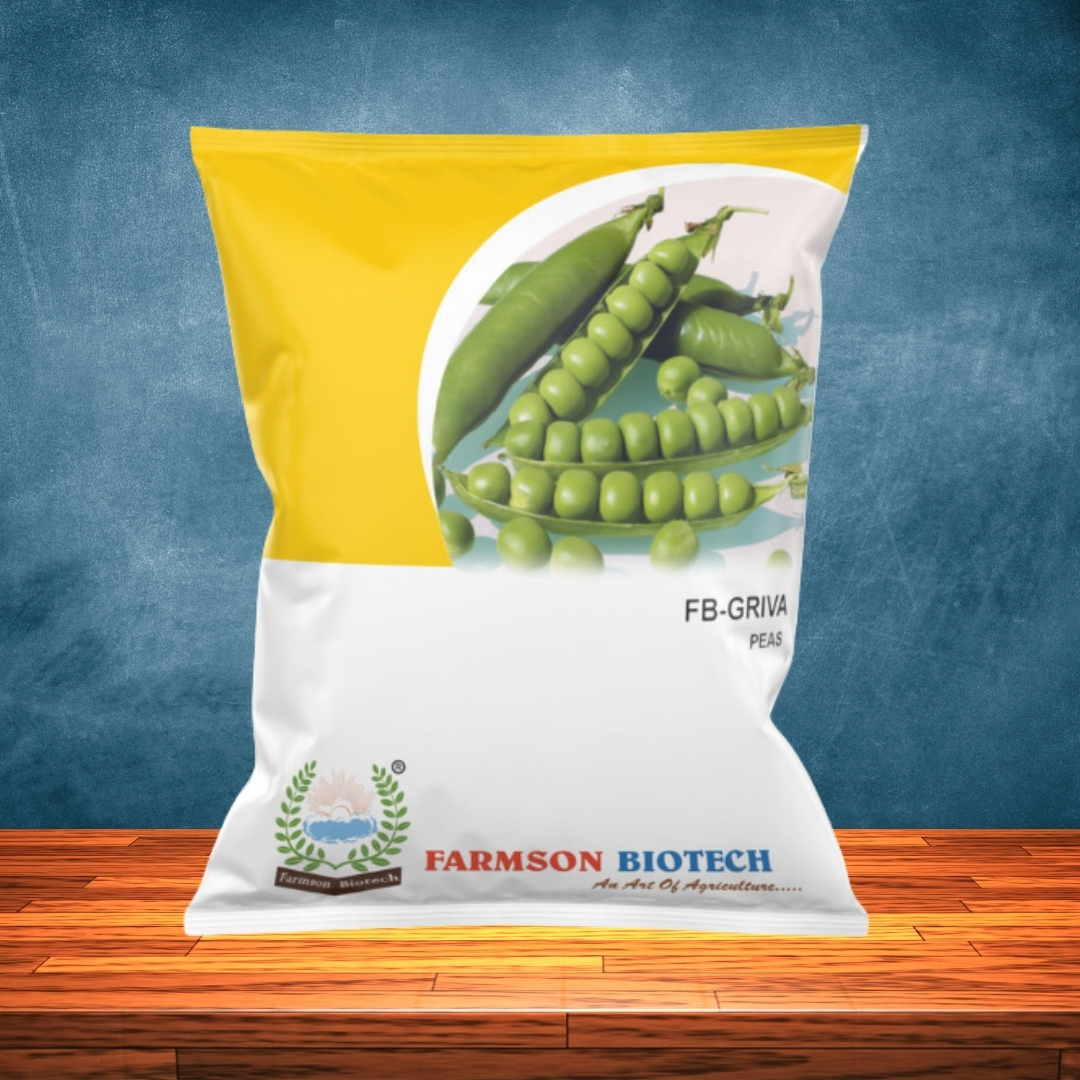 Pea Seeds -Griva (Gs-10) - Green, 11-12 Cm Pod Length, 8-10 Grains Per Pod, Tolerant To Powdery Mildew, Average Yield 4-6 Tons/acre