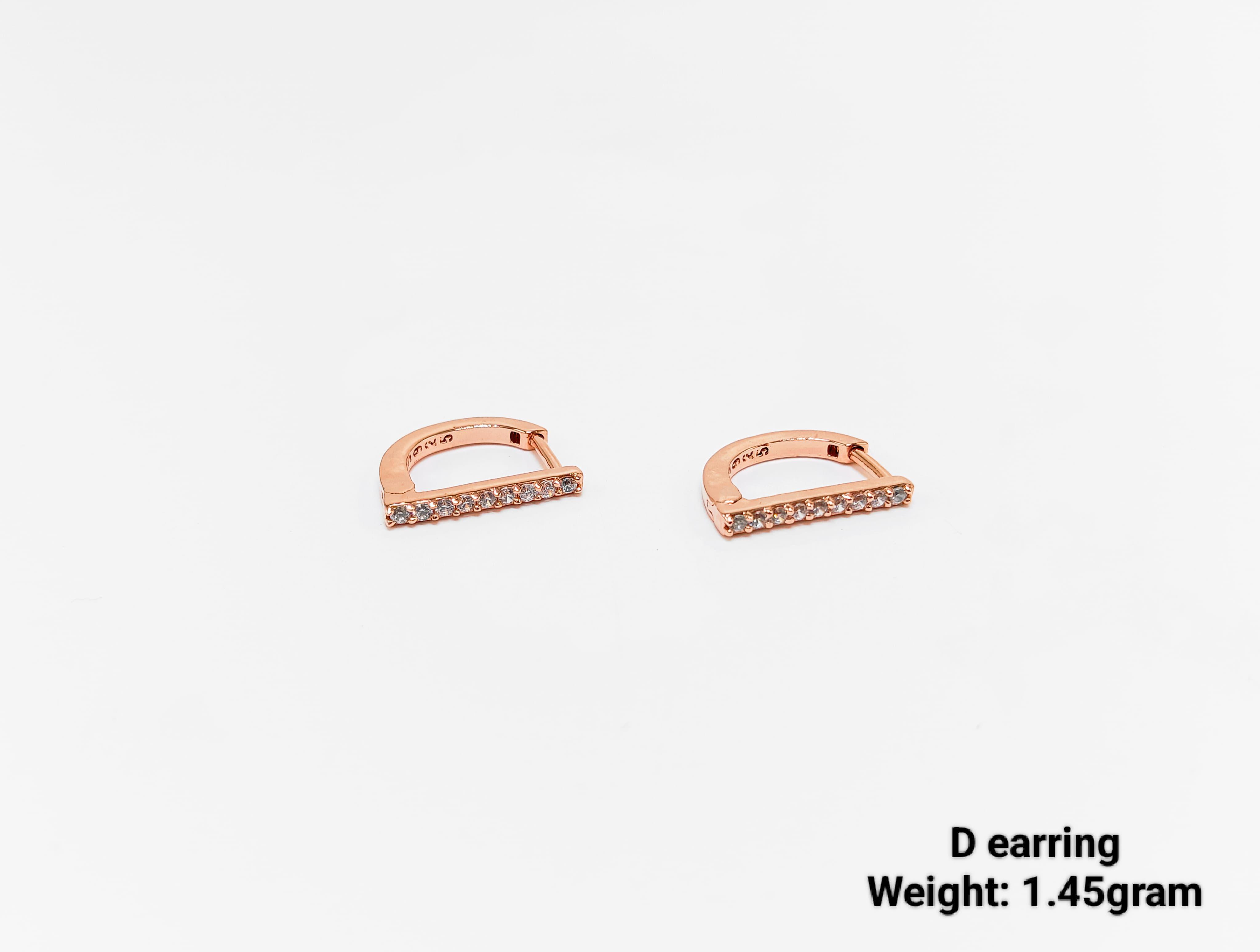 New Design 92.5 Silver D Earring