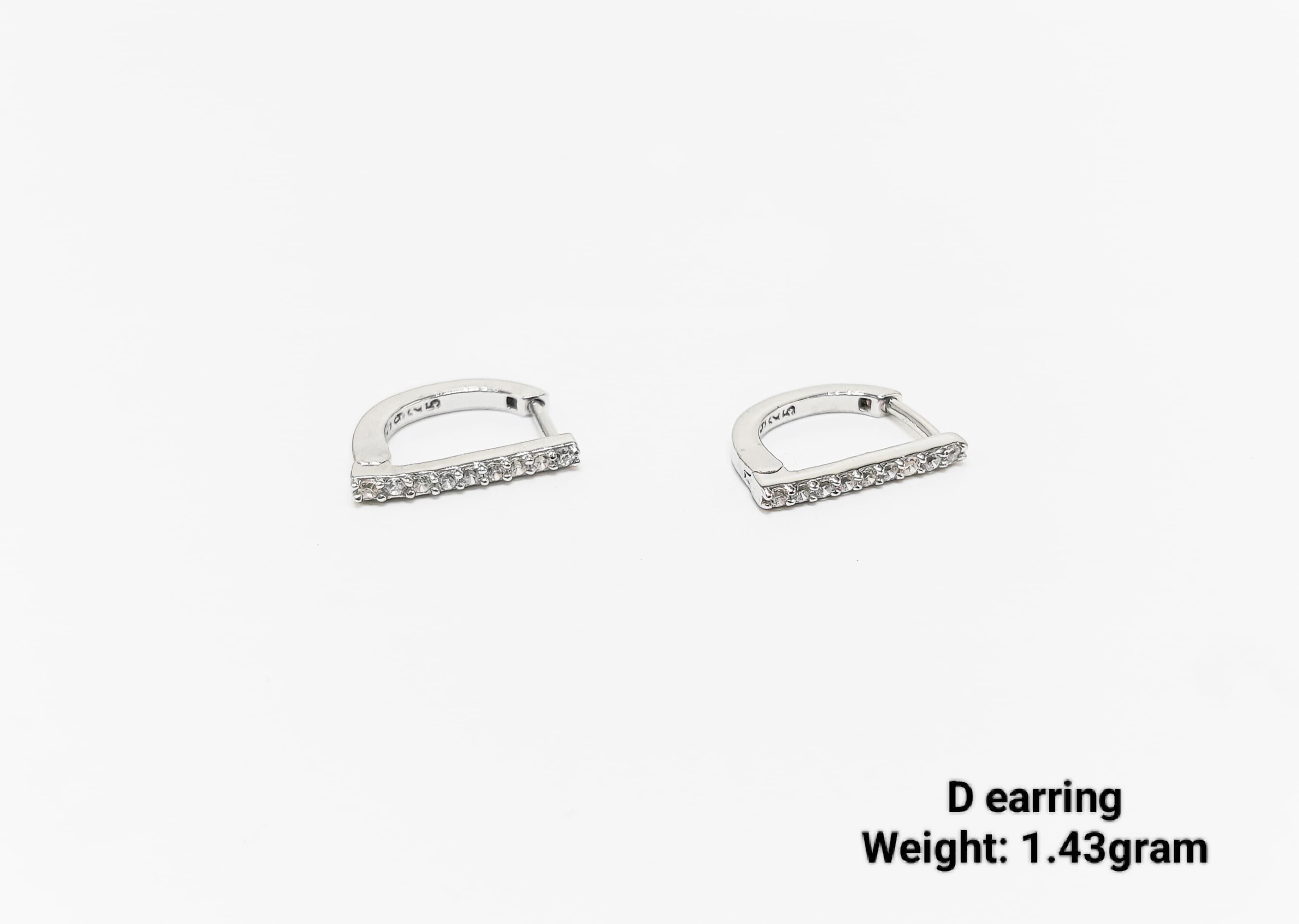 New Design 92.5 Silver D Earring