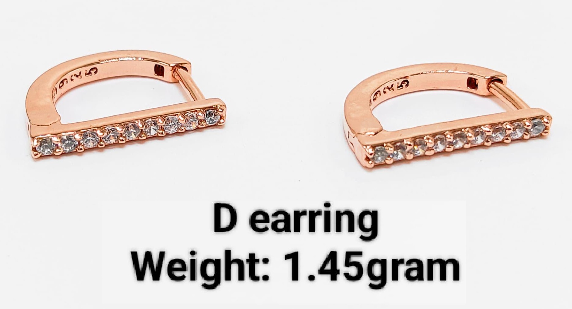 New Design 92.5 Silver D Shape Earring