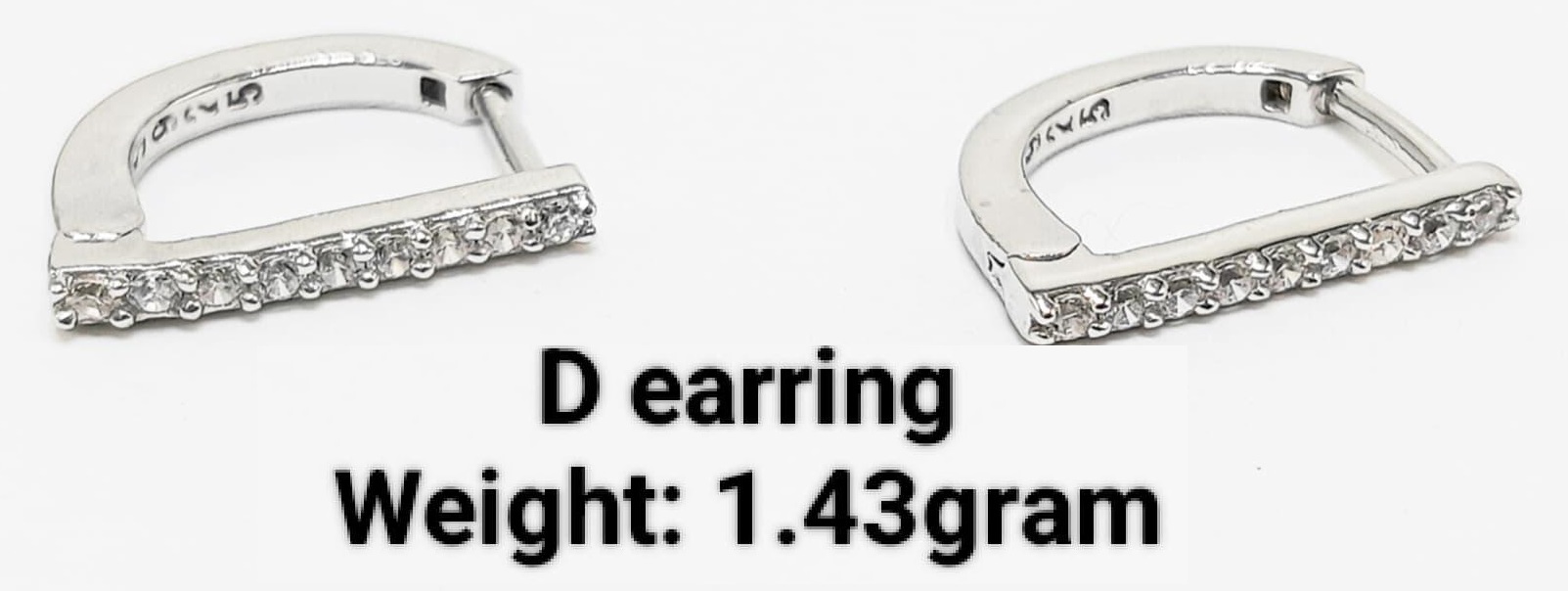 New Design 92.5 Silver D Shape Earring