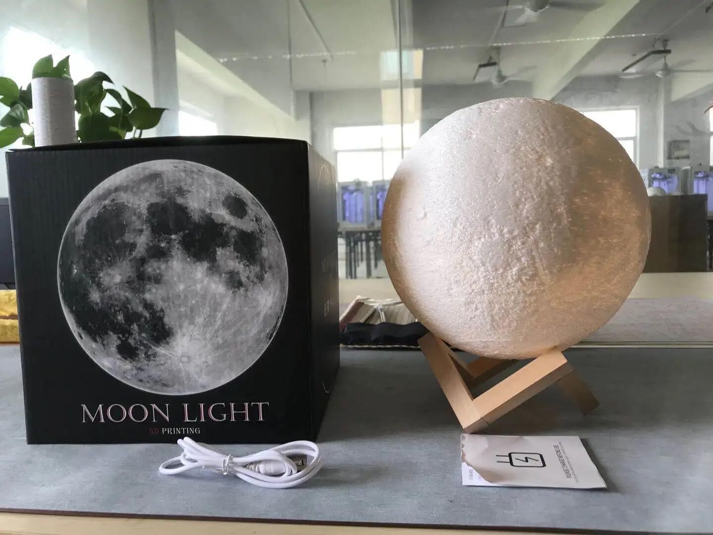Moon Night Lamp - Plastic 3d Printed 15 Cm | Touch Control Rgb Led 8 Color Changing Usb Rechargeable Eco-friendly Design For Kids' Room Decor