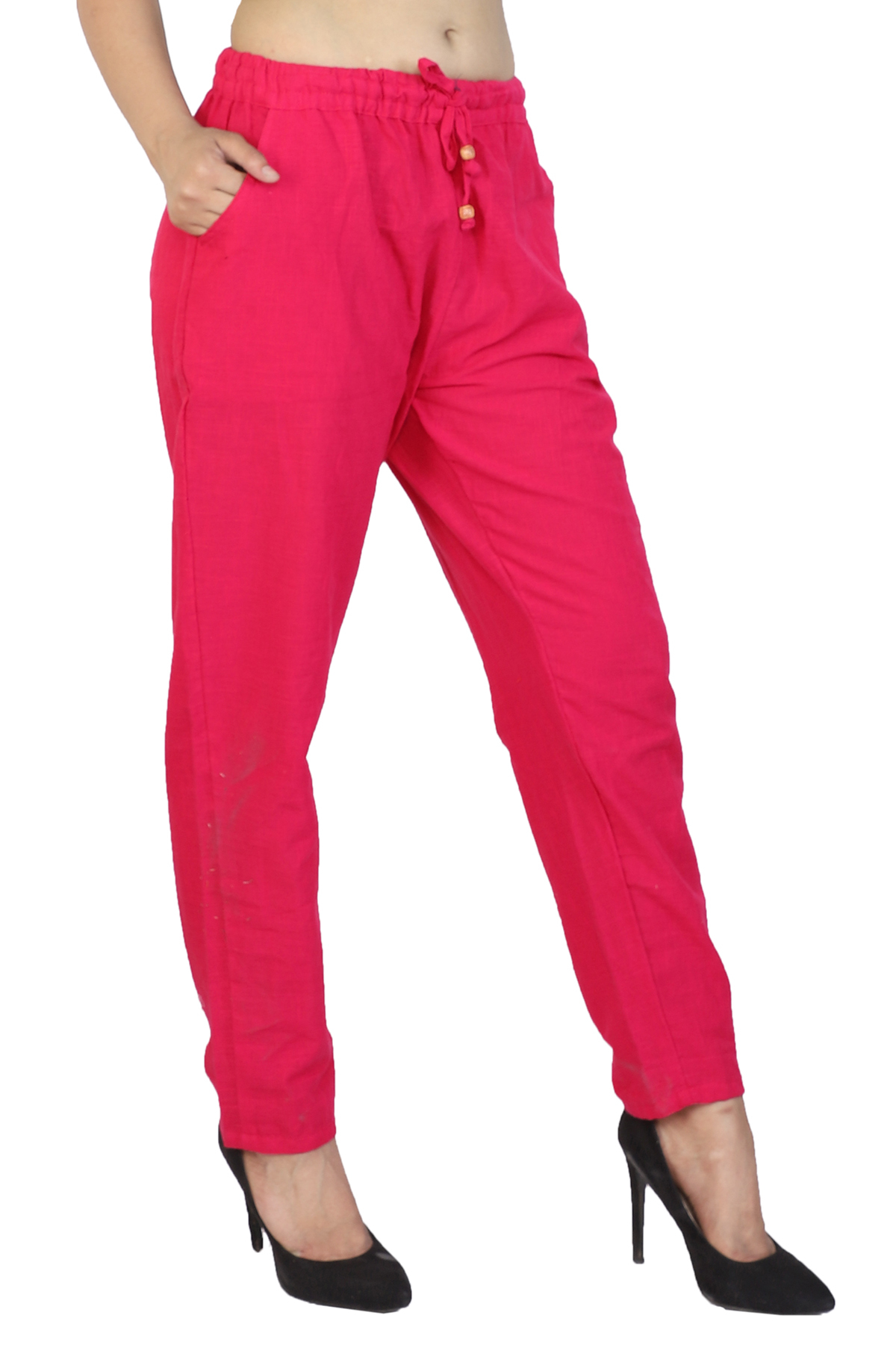 Pink Cotton Trouser - High-quality Slim Fit Design Quick Dry & Washable | Double Pockets Perfect For Summer Style