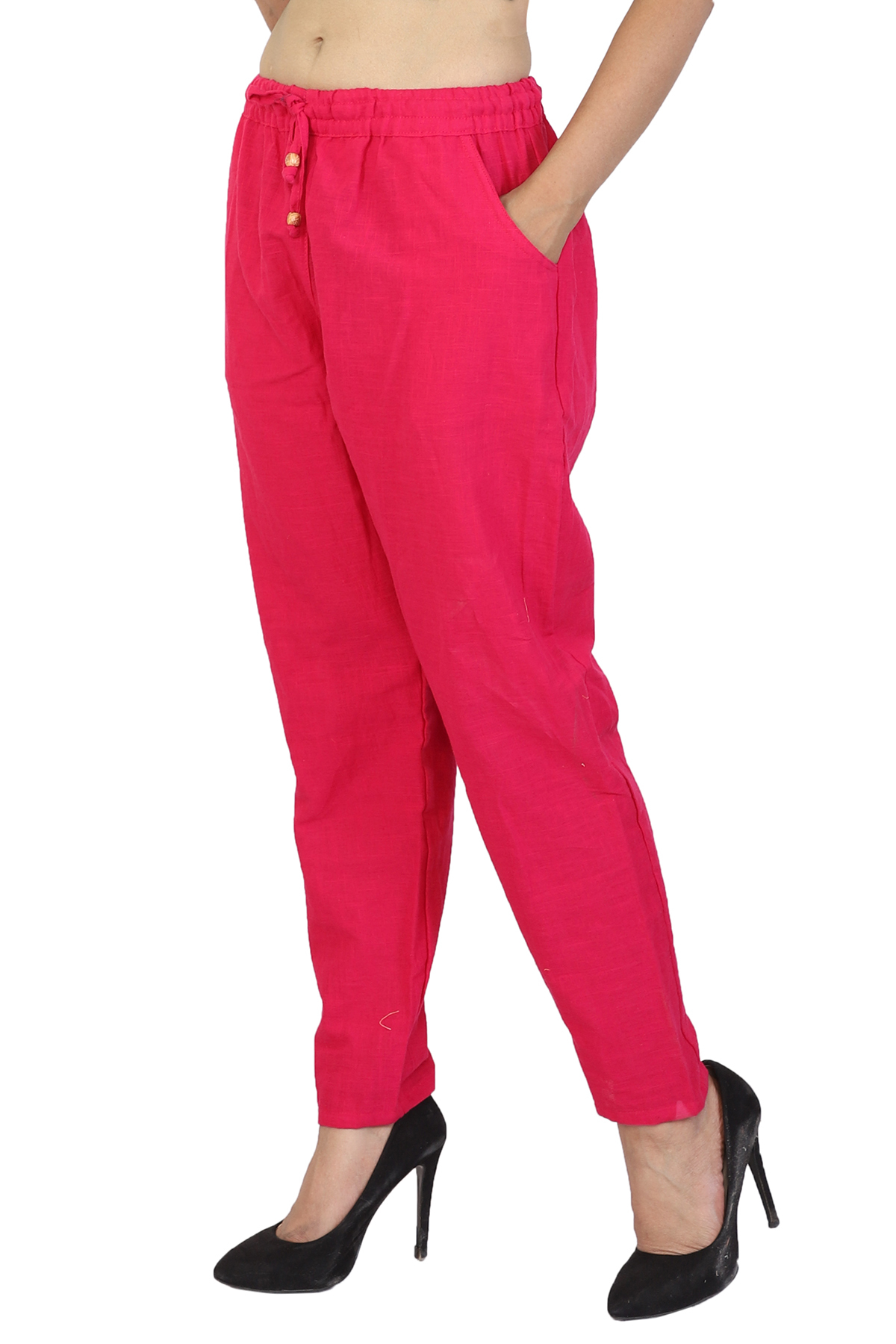 Pink Cotton Trouser - High-quality Slim Fit Design Quick Dry & Washable | Double Pockets Perfect For Summer Style