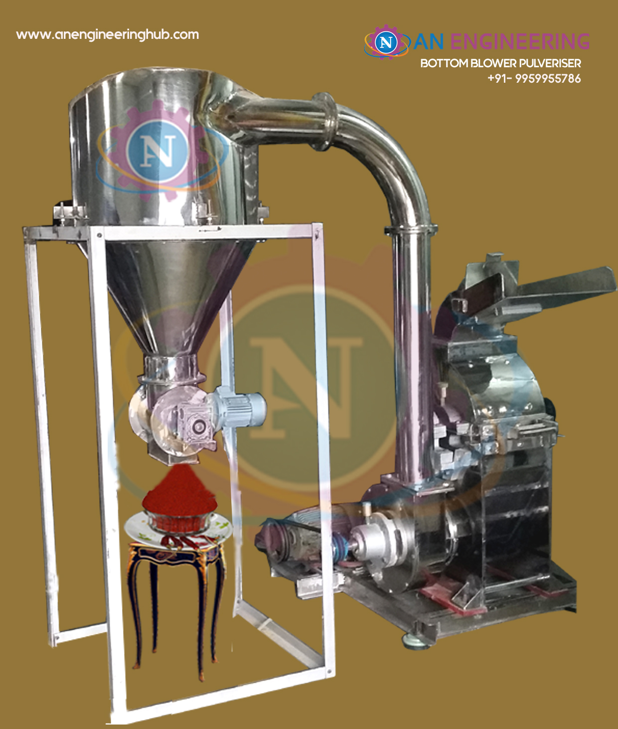 Chilli Grinding Machine - Material: Stainless Steel