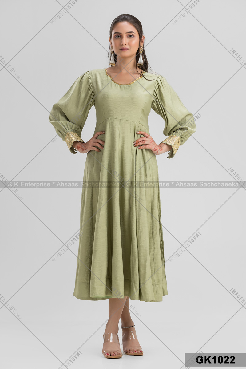 Rayon Cotton Embroidery Stripes Party Wear With Latkan Gk1022 - Color: 4 Colors