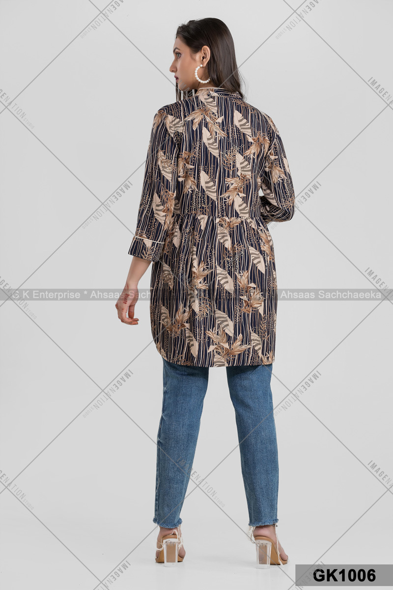 Fine Cotton Short Kurti Gk106 - Color: Multicolor