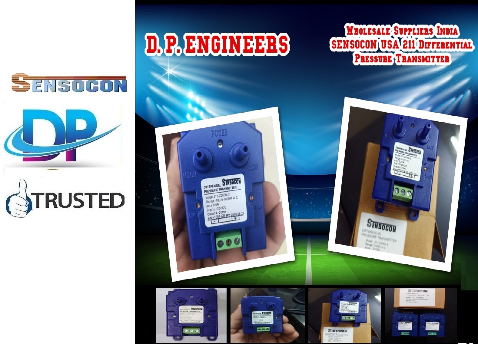 Sensocon Usa Series 211-d100k-3 Differential Pressure Transmitter From Kulavanigarpuram Kanyakumari Tirunelveli Tamil Nadu India