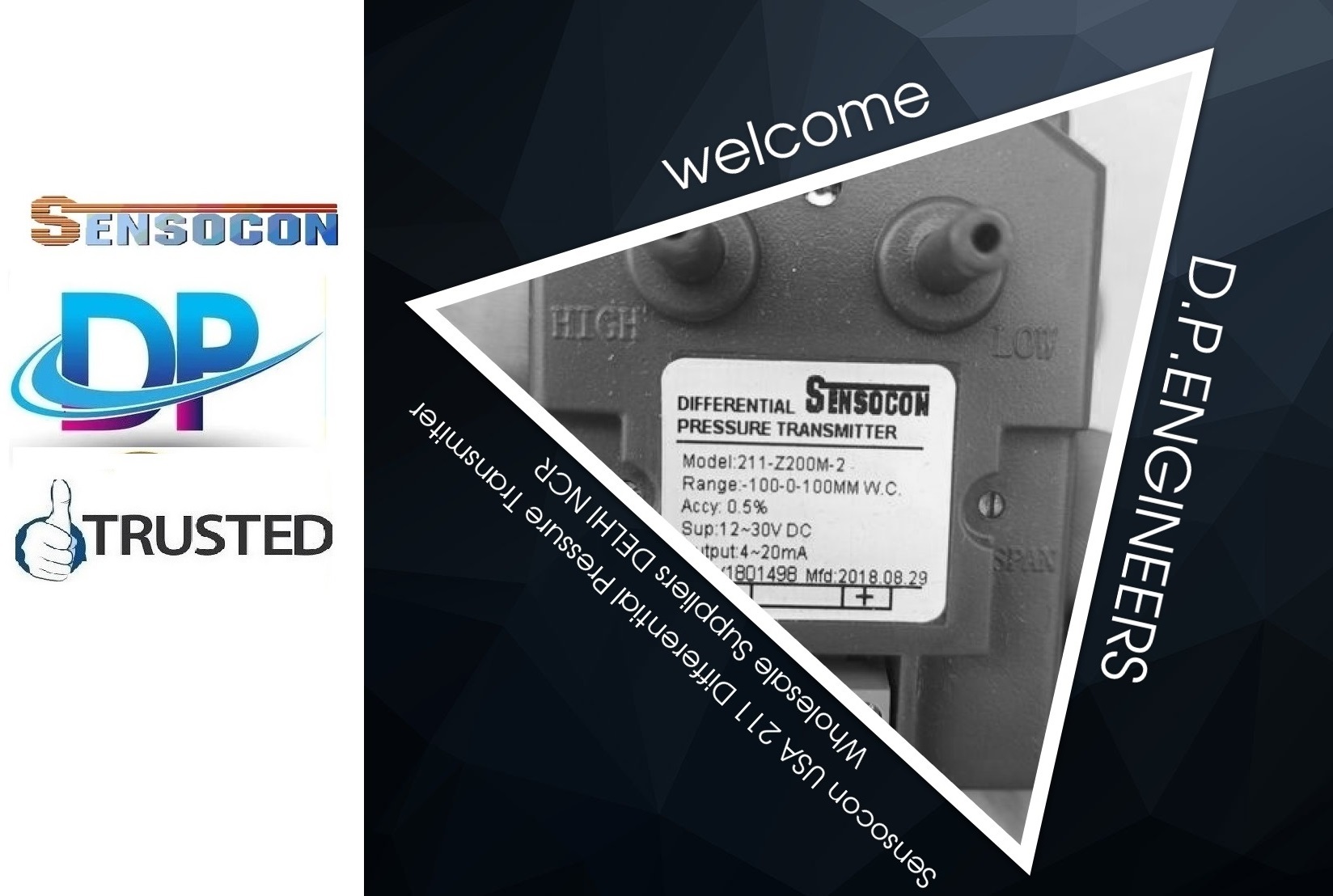 Sensocon Usa Series 211-d100k-3 Differential Pressure Transmitter From Kulavanigarpuram Kanyakumari Tirunelveli Tamil Nadu India