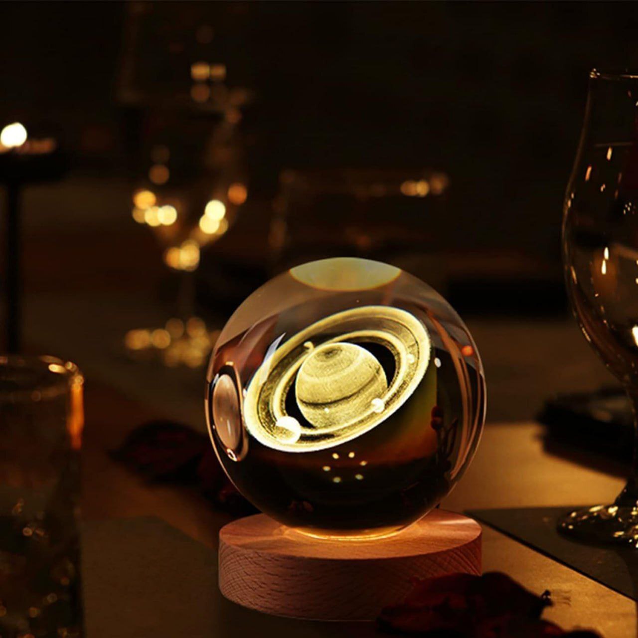 3d Crystal Ball Night Lamp - Height: 10  Centimeter (Cm)