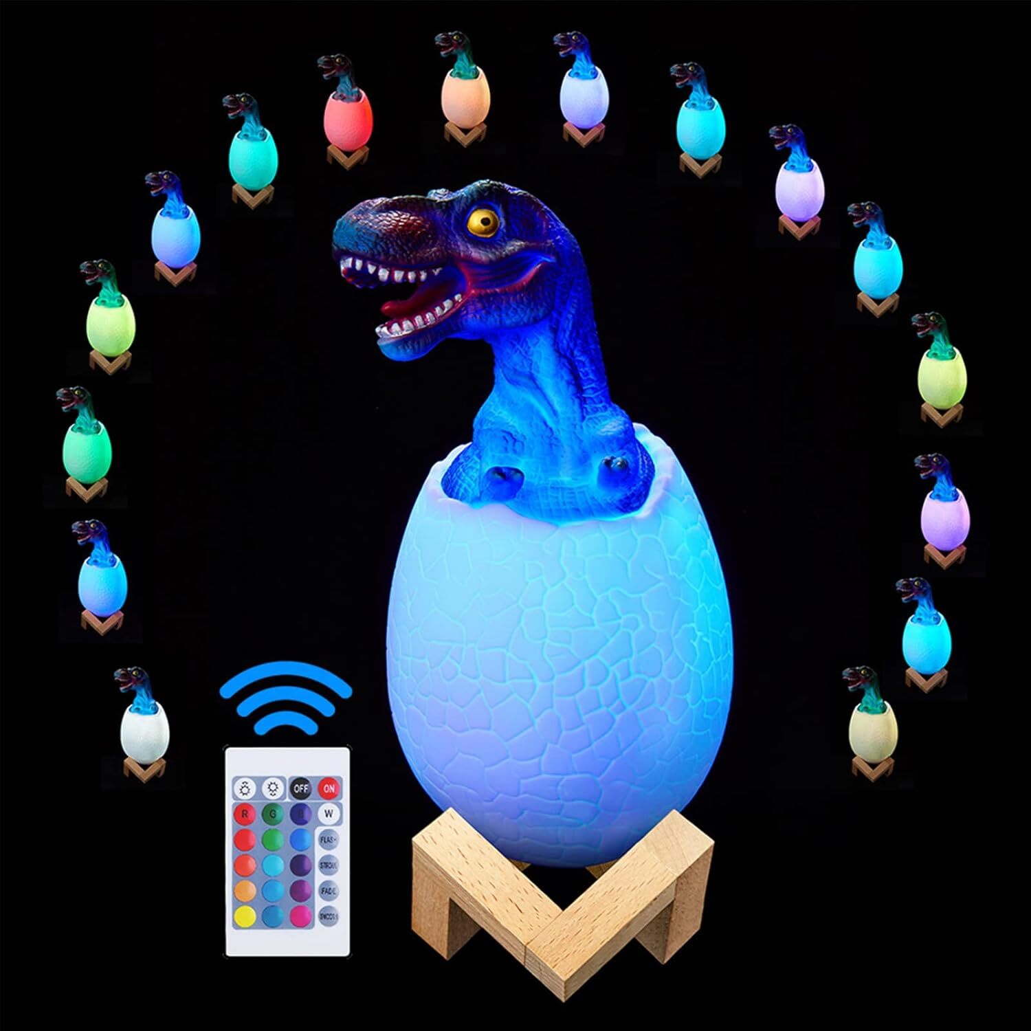 3d Dinosaur Night Lamp - Pvc Material, 22.6x9.4 Cm | 16 Colors Changing, Remote & Touch Control, Usb Rechargeable, Soft Led Glow, Kids Bedroom Decor