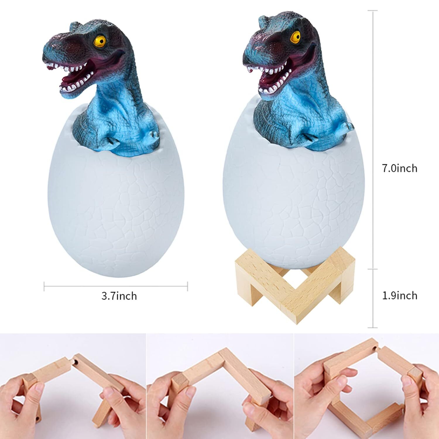 3d Dinosaur Night Lamp - Pvc Material, 22.6x9.4 Cm | 16 Colors Changing, Remote & Touch Control, Usb Rechargeable, Soft Led Glow, Kids Bedroom Decor