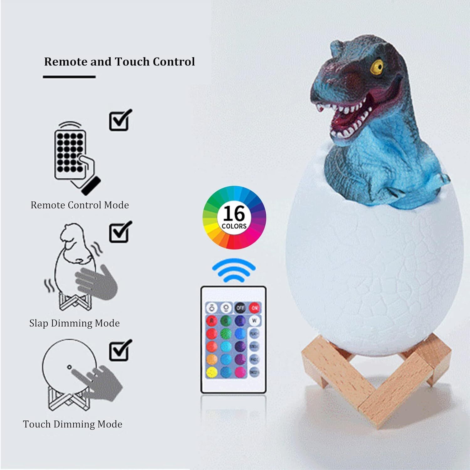 3d Dinosaur Night Lamp - Pvc Material, 22.6x9.4 Cm | 16 Colors Changing, Remote & Touch Control, Usb Rechargeable, Soft Led Glow, Kids Bedroom Decor