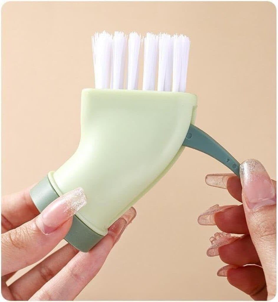 Groove Gap Cleaning Brush - Plastic, 23x13x8 Cm, Multicolor | Multi-purpose Tool For Detail Cleaning, Connects To Mineral Water Bottles