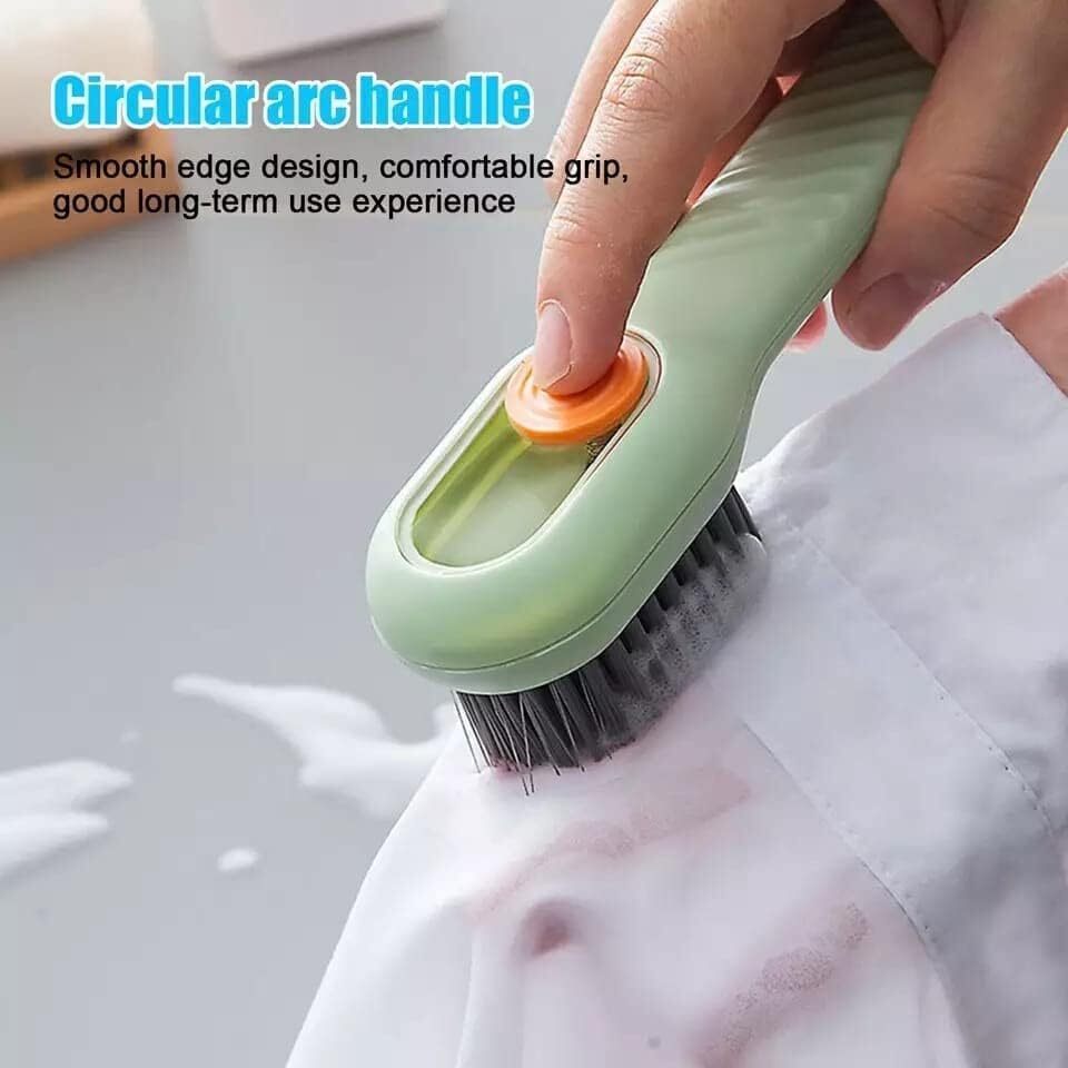 V-shaped Grout & Corner Scrub Brush - Plastic, 10x10x10 Cm | 4-in-1 Multifunctional Cleaning Tool With Soap Dispenser, Durable Bristles For Deep Grime Removal In Bathrooms And Kitchens