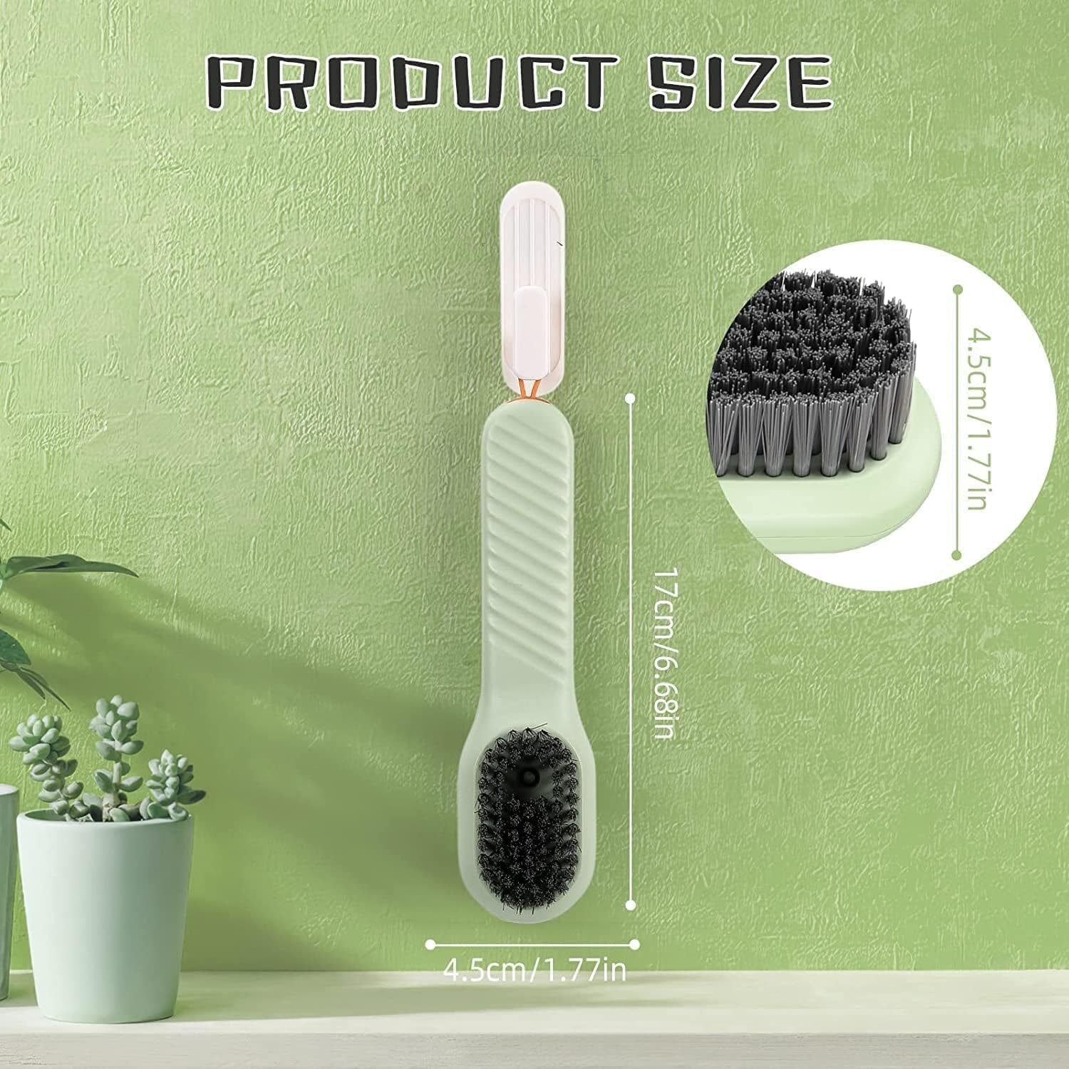 V-shaped Grout & Corner Scrub Brush - Plastic, 10x10x10 Cm | 4-in-1 Multifunctional Cleaning Tool With Soap Dispenser, Durable Bristles For Deep Grime Removal In Bathrooms And Kitchens