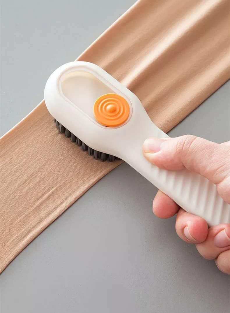 V-shaped Grout & Corner Scrub Brush - Plastic, 10x10x10 Cm | 4-in-1 Multifunctional Cleaning Tool With Soap Dispenser, Durable Bristles For Deep Grime Removal In Bathrooms And Kitchens