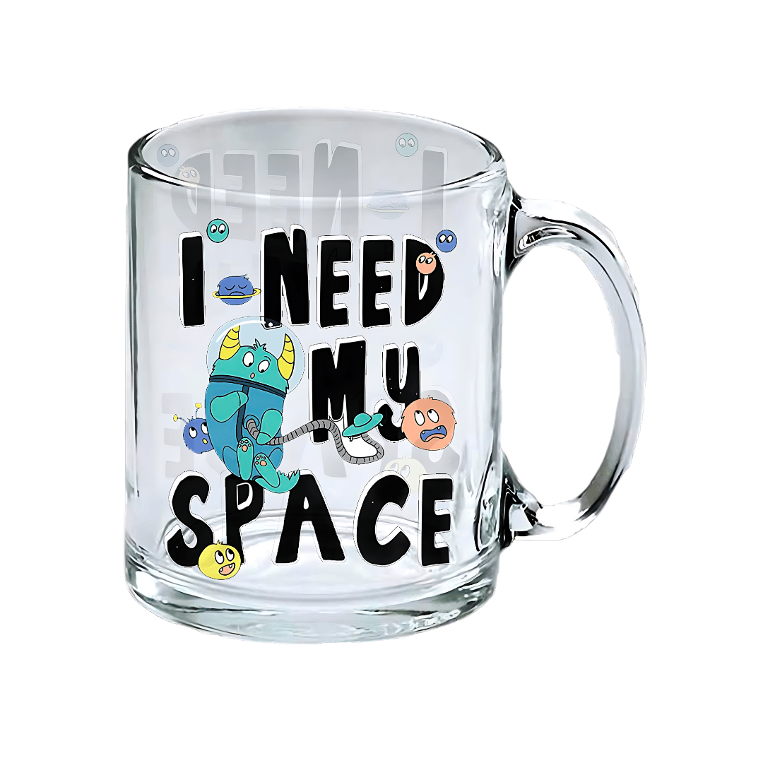 Clear Glass Coffee Mug - 11 Oz (325 Ml), Transparent Glass Material, Customizable Design, Microwave & Dishwasher Safe, Thermal Shock Resistant, Ergonomic Handle