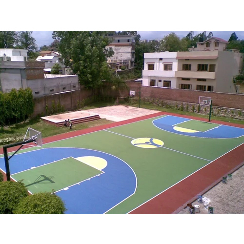 Basketball Flooring - Custom Size & Shape | Multicolor Anti-Slip Surface, Various Thickness Options for Indoor & Outdoor Courts