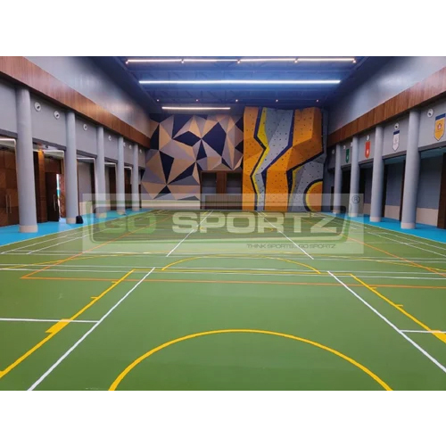 Basketball Court - High-Quality Material, Customizable Size, Green Color, Rectangular Shape | Anti-Slip Features for Maximum Performance