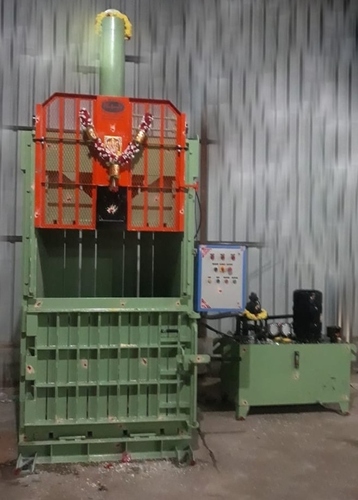 Industrial Waste Paper Baling Machine - MS Material, 1200 x 600 x 600 mm, Green Paint Coated | 10 HP Power, 220-440 Volt, Industrial Use, Warranty Included