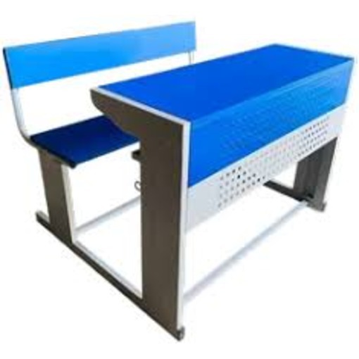School Desk & Bench - 17mm Thick Prelaminated Mdf With 2mm Pvc Edge Bending, 0.8mm Crc Sheet, Ms Tube Frame Duly Powder Coated