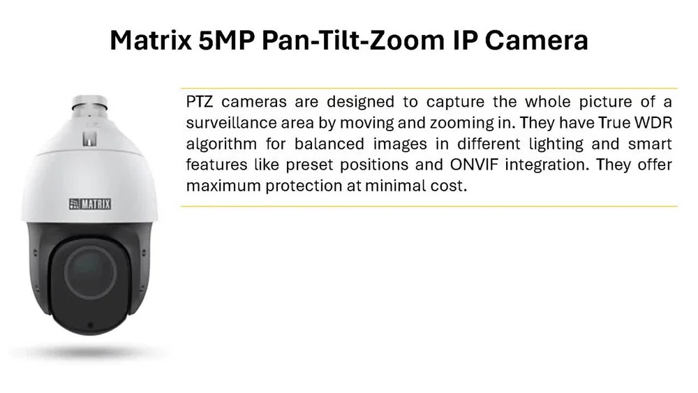 Matrix 2 Mp Ip Ptz Camera (Satatya Pzcr20ml33cwp) - Color: White