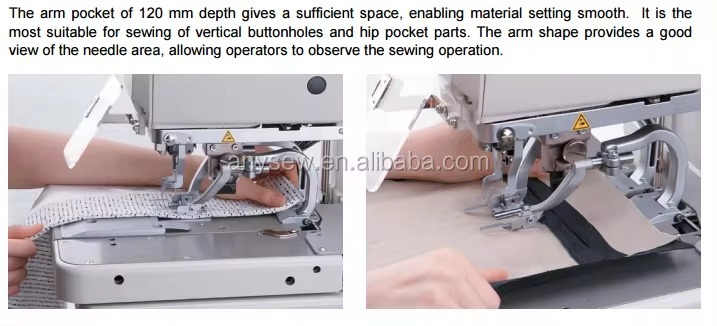 Fc-9820-a/b: Computer Controlled, Direct Drive High Speed Eyelet Button Hole Sewing Machine.