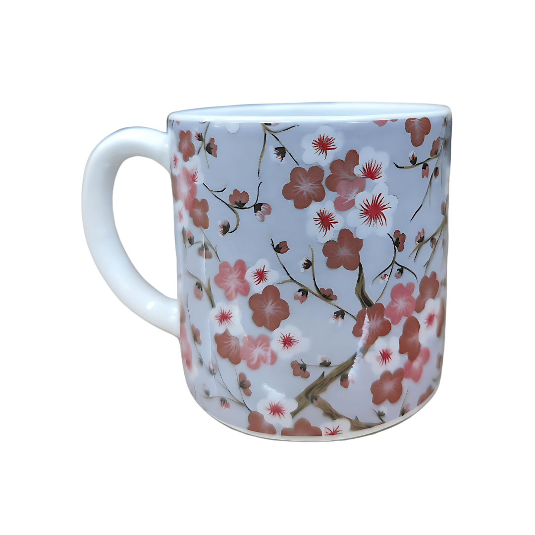 Ceramic Tea Mug - White Ceramic, 6 Oz (177 Ml) , Personalizable Design, Glossy Finish, Microwave & Dishwasher Safe, Comfortable Handle