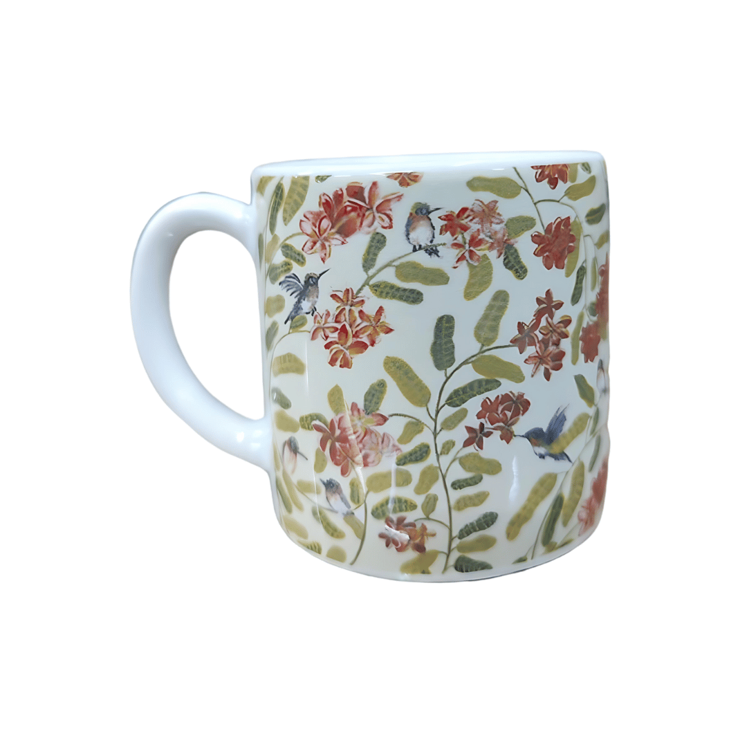 Ceramic Tea Mug - White Ceramic, 6 Oz (177 Ml) , Personalizable Design, Glossy Finish, Microwave & Dishwasher Safe, Comfortable Handle