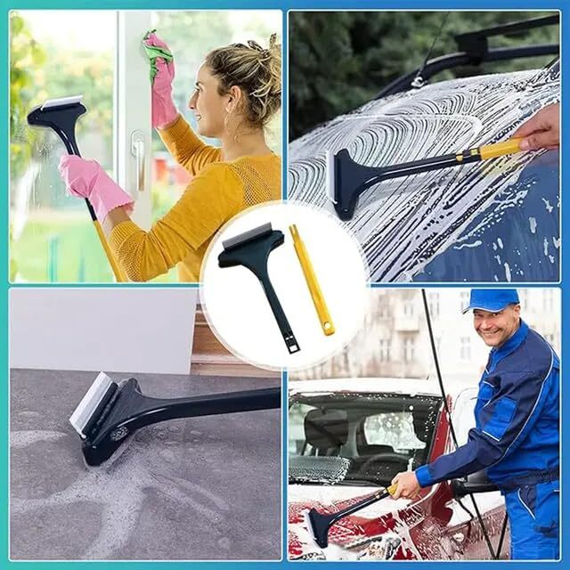 2 In 1 Window Mesh Cleaner - 10x10x10 Cm, Plastic | Versatile Design With Mesh Cleaner Brush & Streak-free Mirror Glass Wiper, Ergonomic Handle
