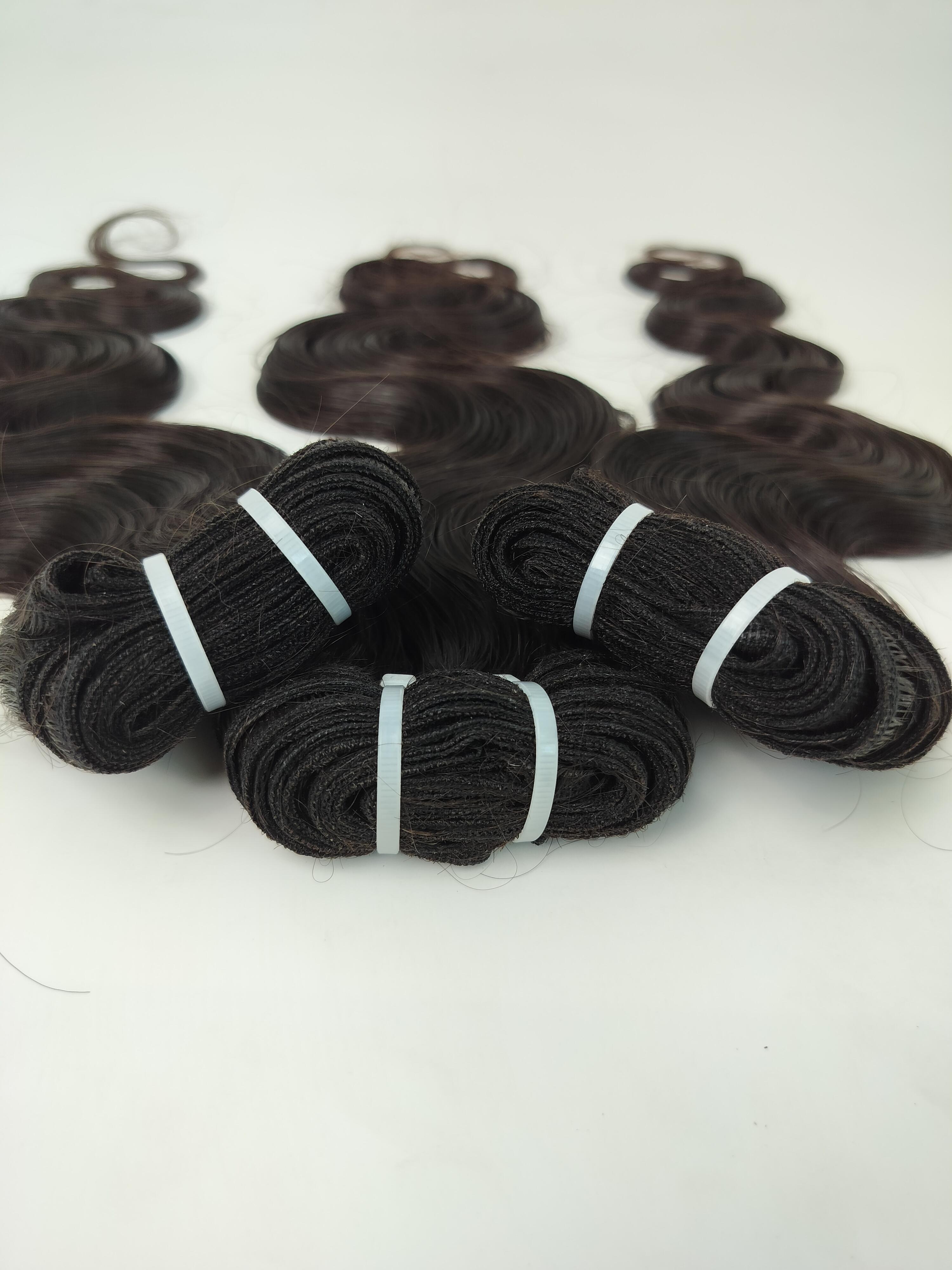 Ramy Unprocessed Indian Body Wave Human Hair Bundles With Matching Lace Closure - Color: Natural Color