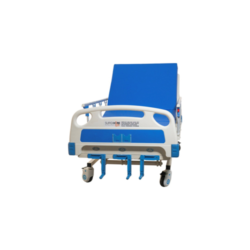 Imported Manual Cot - Steel, 6ft X 3ft X 2ft | 3 Functionality (Head & Leg Raising, Height Adjustment), Collapsible Side Rails, 4" Foam Mattress, Portable With Wheels, 120kg Load Capacity