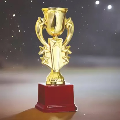 7 Inch Performances Award Trophy - Fiber Material, 7 Inches, Golden Color | Customizable Logo, Elegant Artificial Style, Durable Design