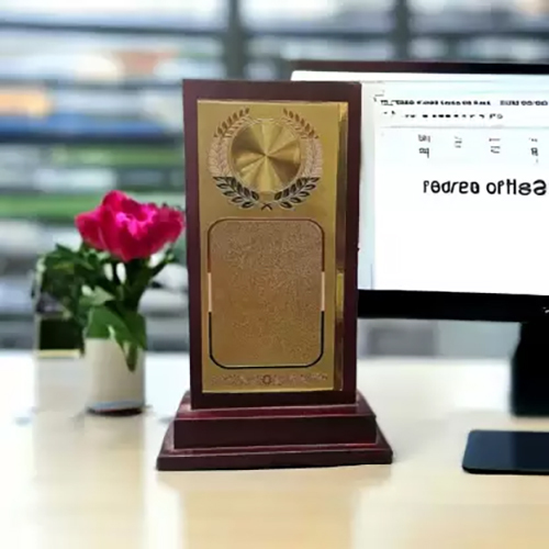 Wooden Handcrafted Diamond Award - 8 Inch, Brown, Customizable Logo for Corporate Recognition