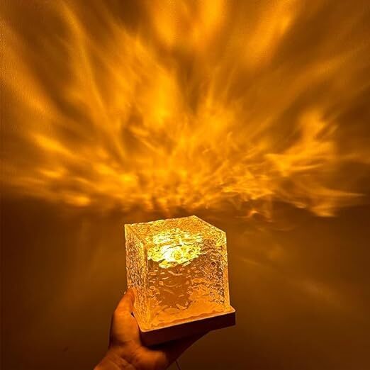 Mitsico Stress Lamp Ocean Wave Lamp Dynamic Water Ripple Projection Light, Abs Plastic, Free Size, Transparent | Adjustable 16 Color Changing Light Effects, Portable Design, Ideal For Home Decor And Gifting